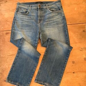 J.Brand “Adele” mid rise med blue rival wash denim jean